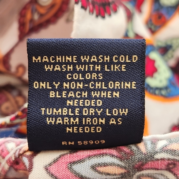 Cremieux Shirt L White Red Paisley Cotton Short Sleeve Button Down Casual New$60 - Picture 10 of 10